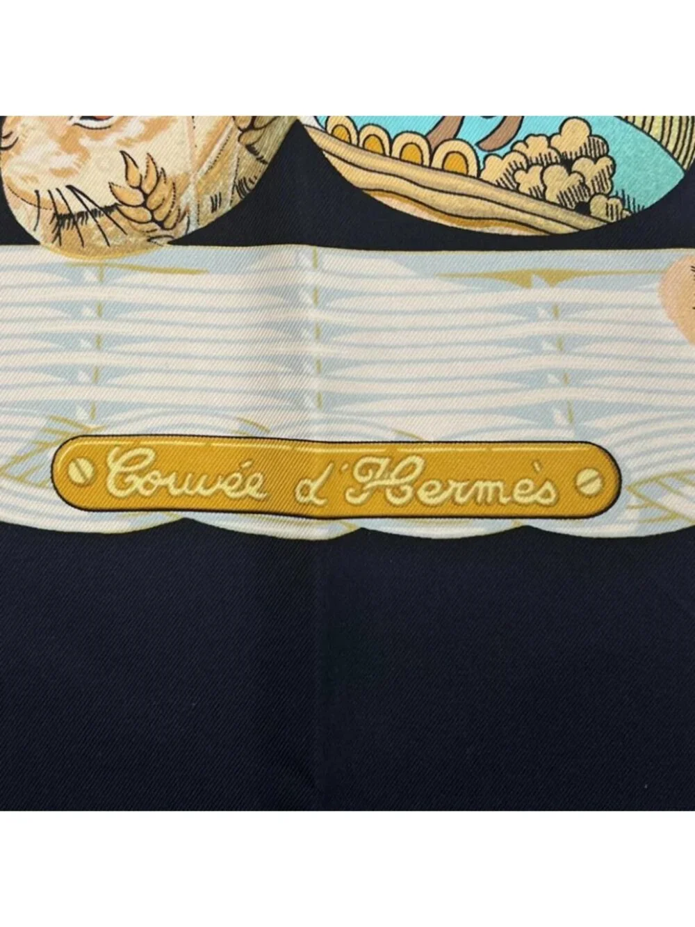 Hermes Carre 90 Egg Silk Black Scarf